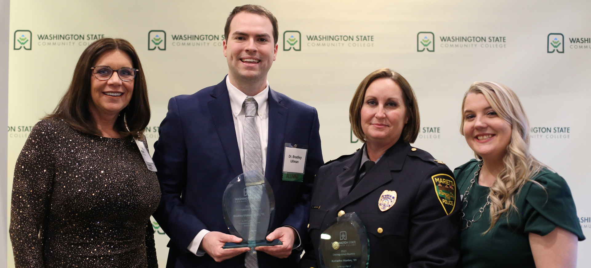 The Washington State Community College (WSCC) Foundation honored Marietta Police Chief Katherine “Katie” Warden and Dr. Bradley Ullman as the 2023 WSCC Distinguished Alumni during its reception Thursday evening. This distinction is presented annually to graduates who exhibit the qualities of community and professional leadership that represent the mission and goals of the college.