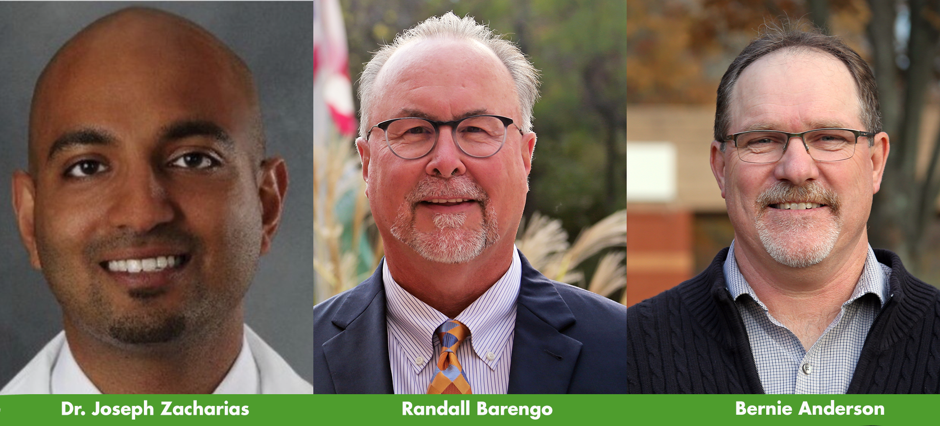 Governor Mike DeWine appoints Dr. Joseph Zacharias as new trustee for WSCC and renews members Randy Barengo and Bernie Anderson.